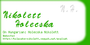 nikolett holecska business card